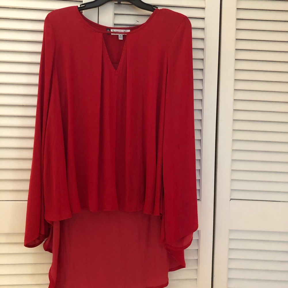 J Lo Red long Sleeve Blouse